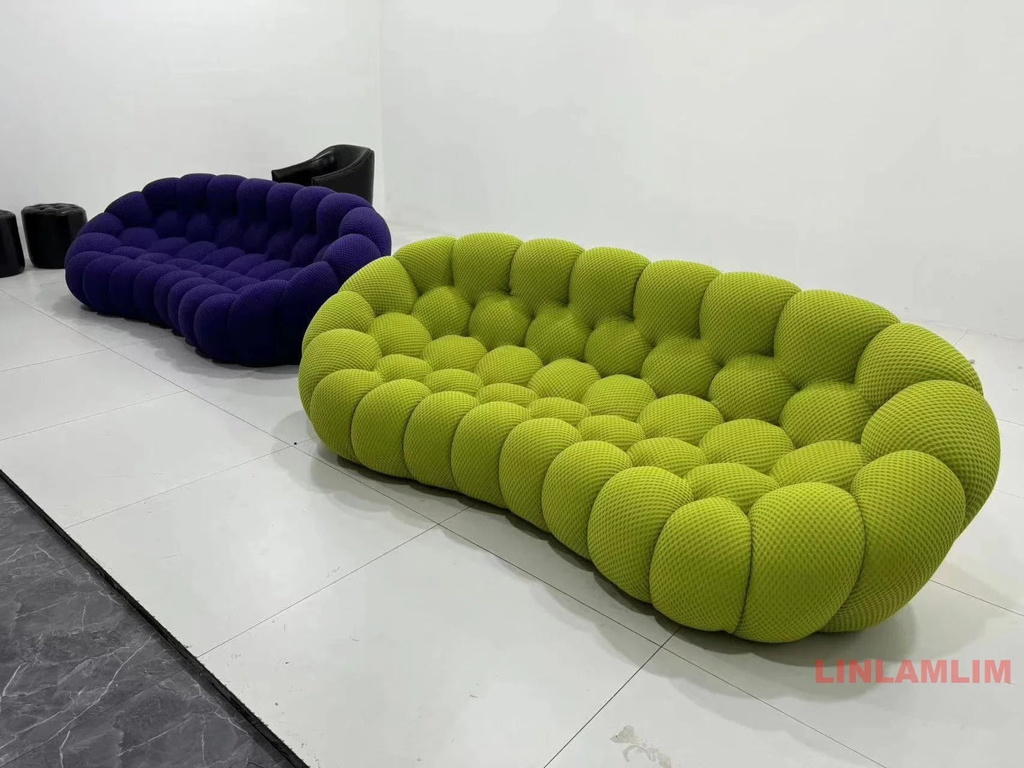 MINGDIBAO Contemporary Cloud - Shaped Sofa Modular Cloth Football Couch Fabric Curved Designer Sofa Set for Living Room or Office - PatioLix