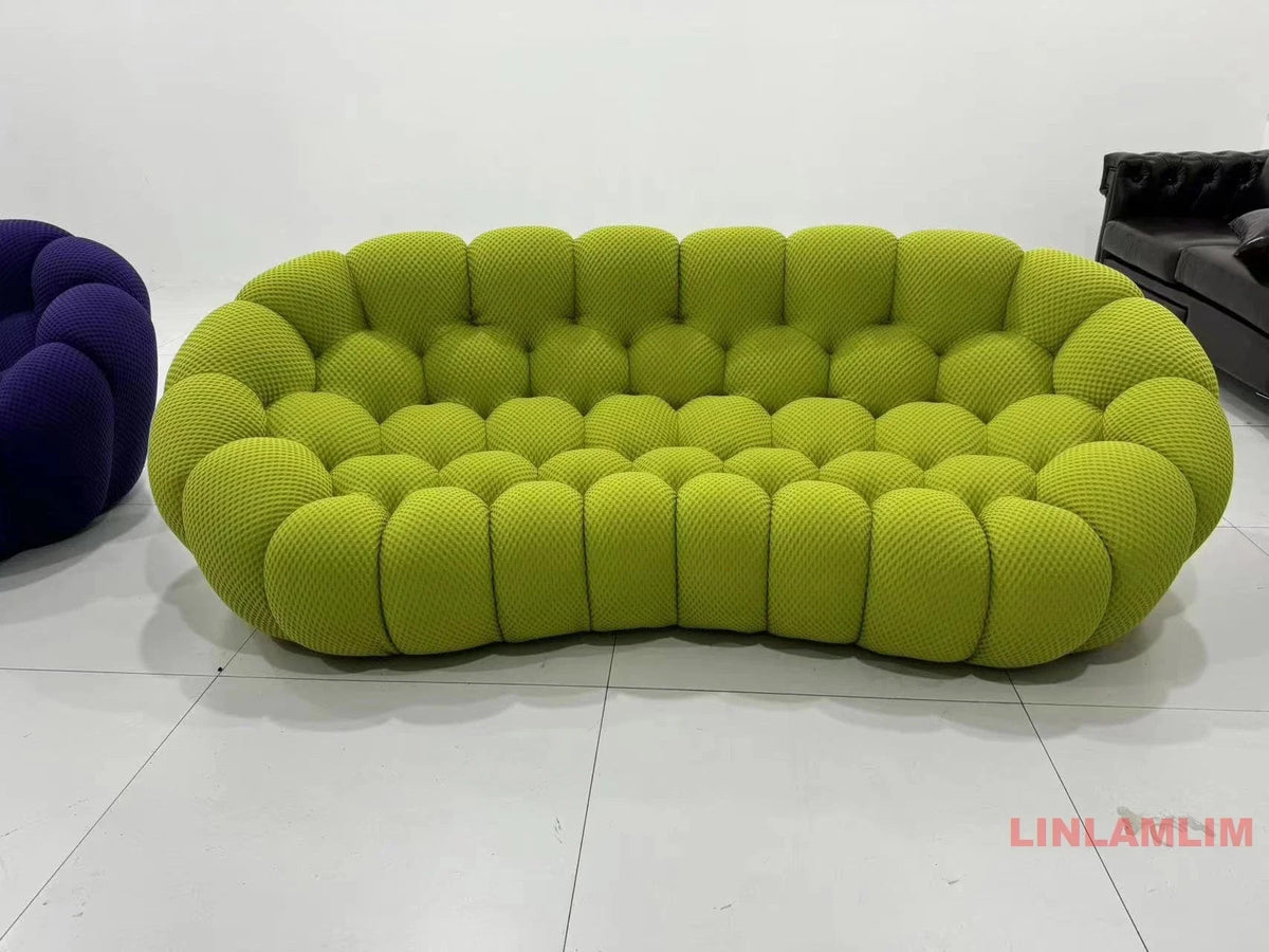 MINGDIBAO Contemporary Cloud - Shaped Sofa Modular Cloth Football Couch Fabric Curved Designer Sofa Set for Living Room or Office - PatioLix