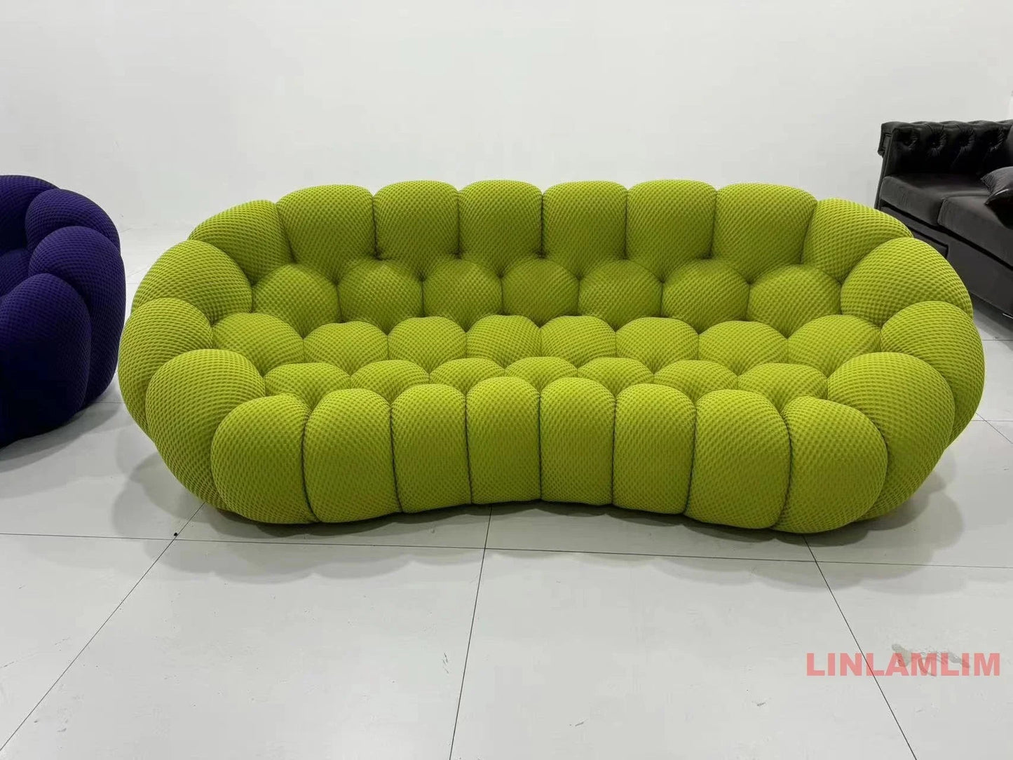 MINGDIBAO Contemporary Cloud - Shaped Sofa Modular Cloth Football Couch Fabric Curved Designer Sofa Set for Living Room or Office - PatioLix