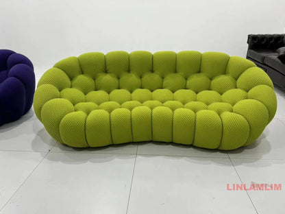 MINGDIBAO Contemporary Cloud - Shaped Sofa Modular Cloth Football Couch Fabric Curved Designer Sofa Set for Living Room or Office - PatioLix