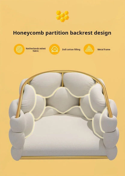 Modern Armchairs For Living Room Living Room Furniture Cafe Chair Nordic Luxury Style Suede Bubble Chair Single Sofa - PatioLix
