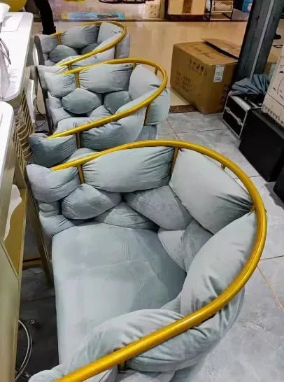 Modern Armchairs For Living Room Living Room Furniture Cafe Chair Nordic Luxury Style Suede Bubble Chair Single Sofa - PatioLix