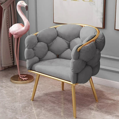 Modern Armchairs For Living Room Living Room Furniture Cafe Chair Nordic Luxury Style Suede Bubble Chair Single Sofa - PatioLix