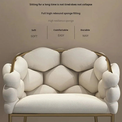 Modern Armchairs For Living Room Living Room Furniture Cafe Chair Nordic Luxury Style Suede Bubble Chair Single Sofa - PatioLix