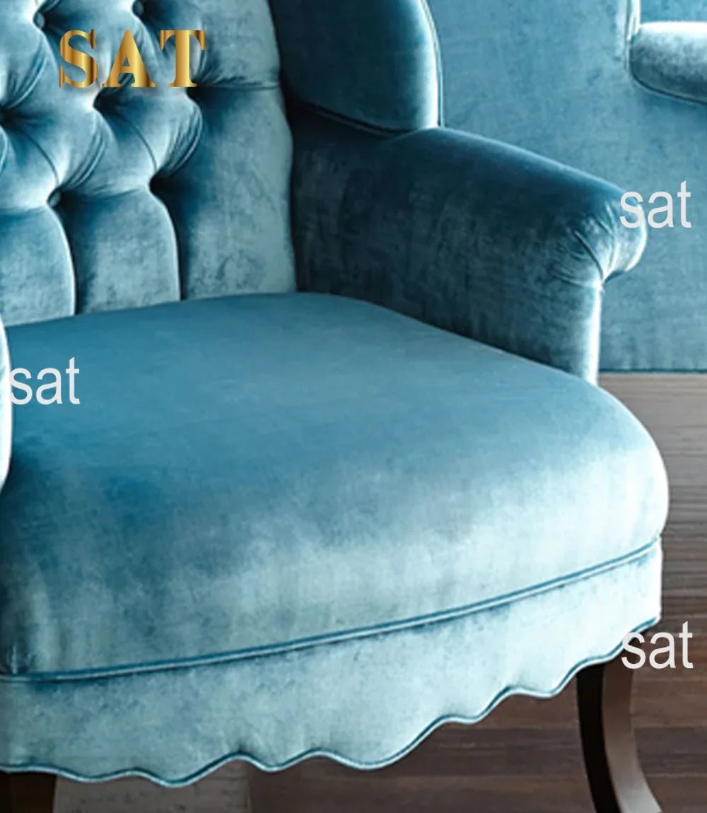 Modern Light Luxury Living Room Velvet Single Sofa Chair Elegant High Back Crown Wing Arm Sofa Chairs - PatioLix