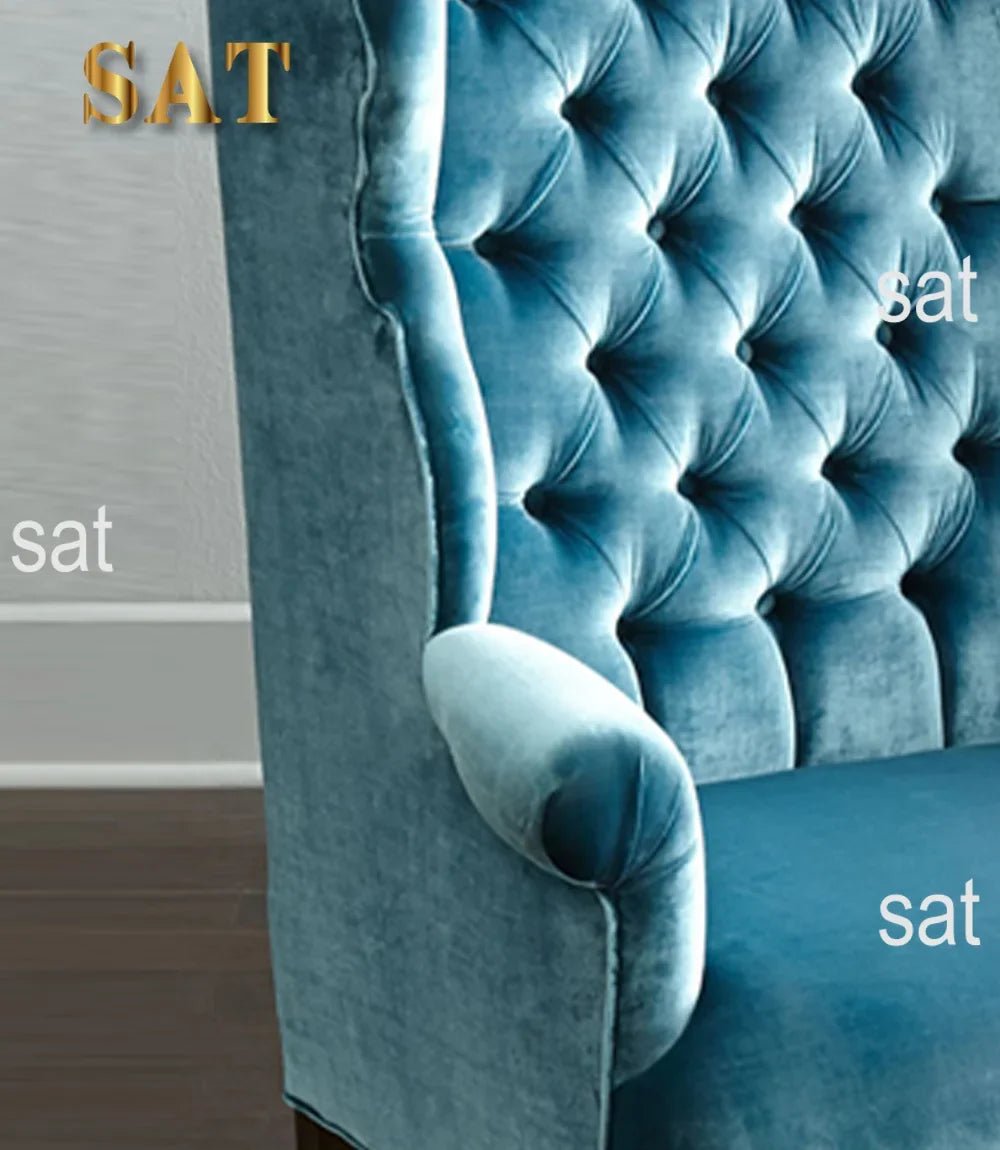 Modern Light Luxury Living Room Velvet Single Sofa Chair Elegant High Back Crown Wing Arm Sofa Chairs - PatioLix