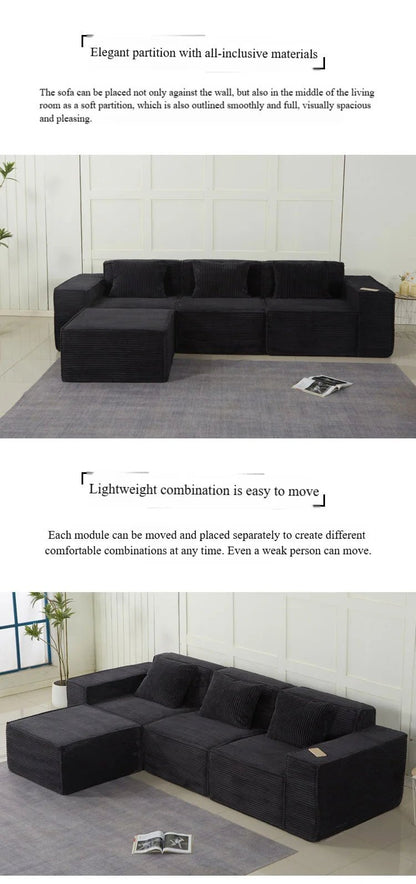 Modern Luxury Living Room Sofa Sectional Set Furniture l Shape 2 3 Seater Corduroy Compression Vacuum Packed Home pink Designer - PatioLix
