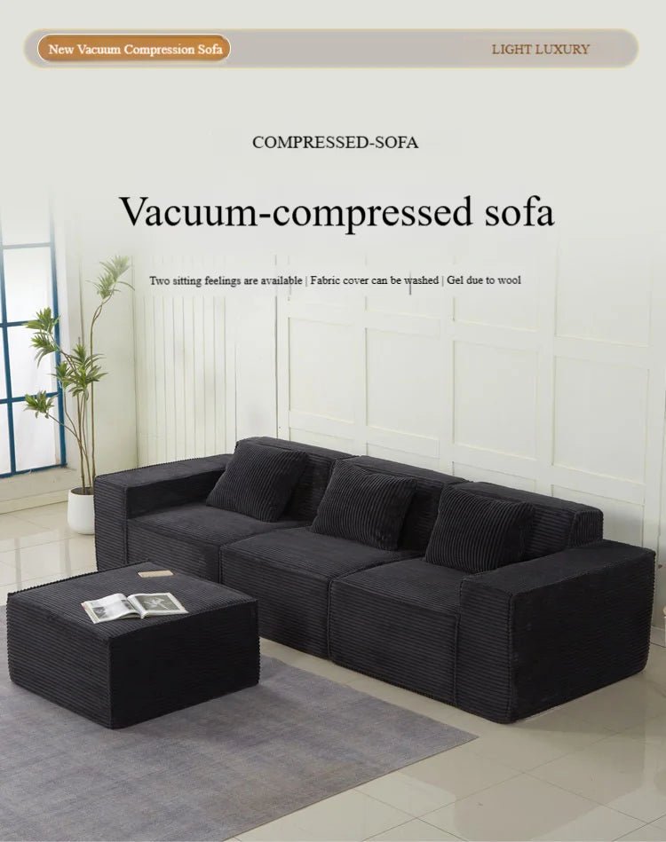 Modern Luxury Living Room Sofa Sectional Set Furniture l Shape 2 3 Seater Corduroy Compression Vacuum Packed Home pink Designer - PatioLix