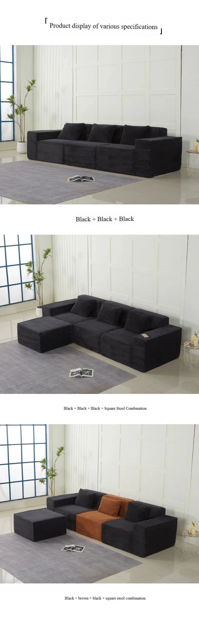 Modern Luxury Living Room Sofa Sectional Set Furniture l Shape 2 3 Seater Corduroy Compression Vacuum Packed Home pink Designer - PatioLix