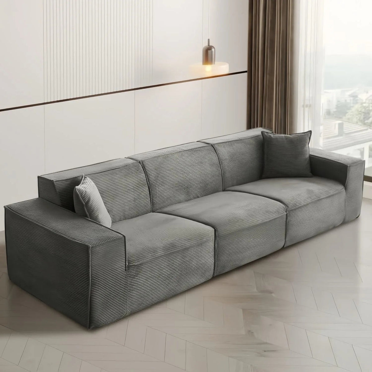 Modern Luxury Living Room Sofa Sectional Set Furniture l Shape 2 3 Seater Corduroy Compression Vacuum Packed Home pink Designer - PatioLix