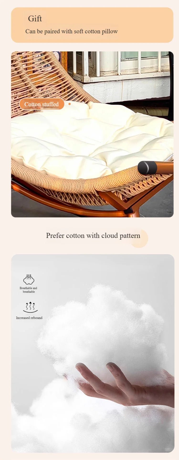 Modern Luxury Living Room Wicker Rattan Rocking Recliner Chair Sofa Single Lazy Garden Balcony Outdoor Camp Bedroom Furniture - PatioLix