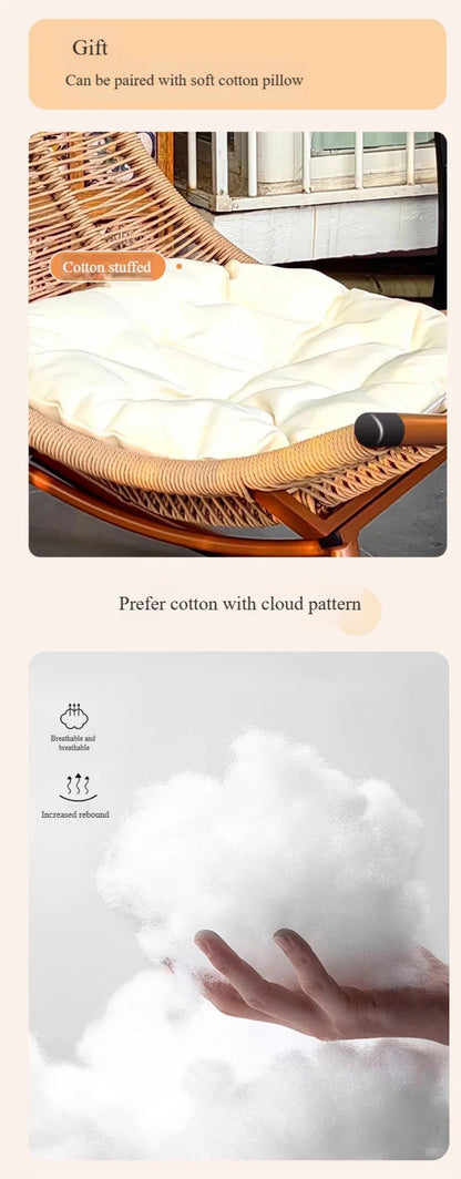Modern Luxury Living Room Wicker Rattan Rocking Recliner Chair Sofa Single Lazy Garden Balcony Outdoor Camp Bedroom Furniture - PatioLix