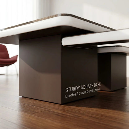 Modern Two - piece Design, Coffee Table, Wooden Board, Glossy Paint, Easy to Clean, Durable, Household Living Room Furniture - PatioLix