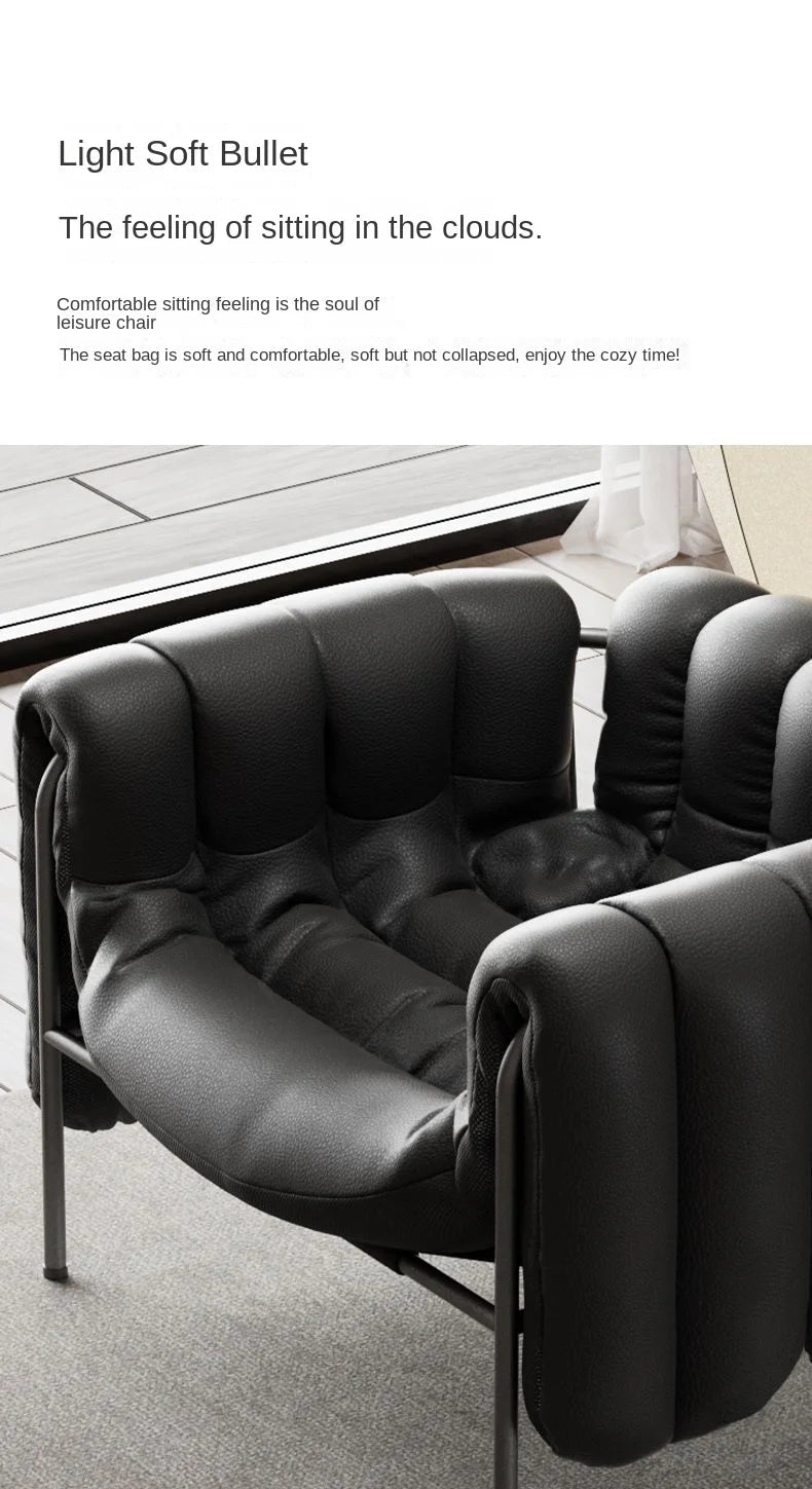 MOMO Light Luxury Sofa Chair Designer Retro Modern Living Room Balcony Lazy Lounge Chair Leisure Senior Leisure Chair - PatioLix