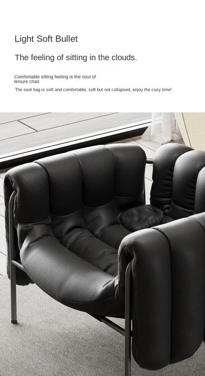 MOMO Light Luxury Sofa Chair Designer Retro Modern Living Room Balcony Lazy Lounge Chair Leisure Senior Leisure Chair - PatioLix