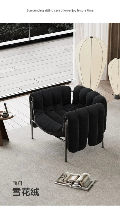 MOMO Light Luxury Sofa Chair Designer Retro Modern Living Room Balcony Lazy Lounge Chair Leisure Senior Leisure Chair - PatioLix