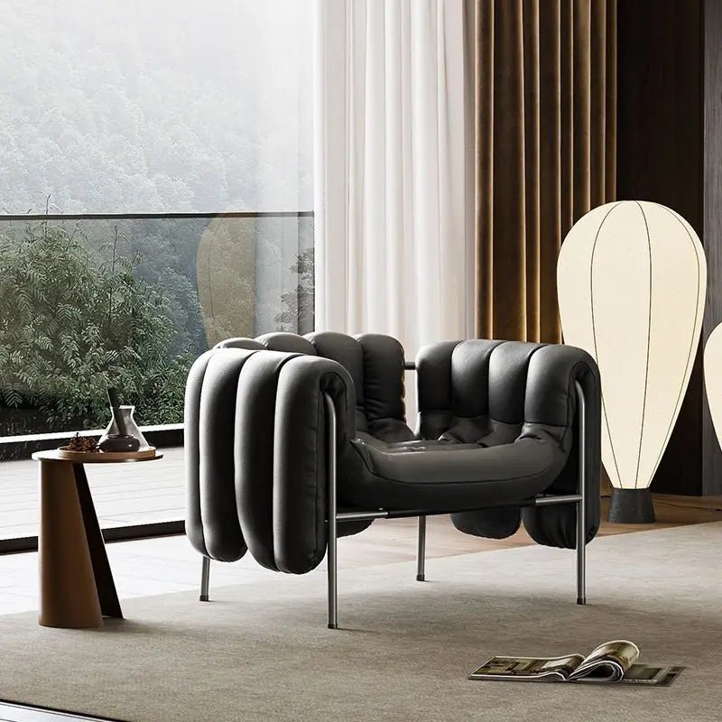 MOMO Light Luxury Sofa Chair Designer Retro Modern Living Room Balcony Lazy Lounge Chair Leisure Senior Leisure Chair - PatioLix
