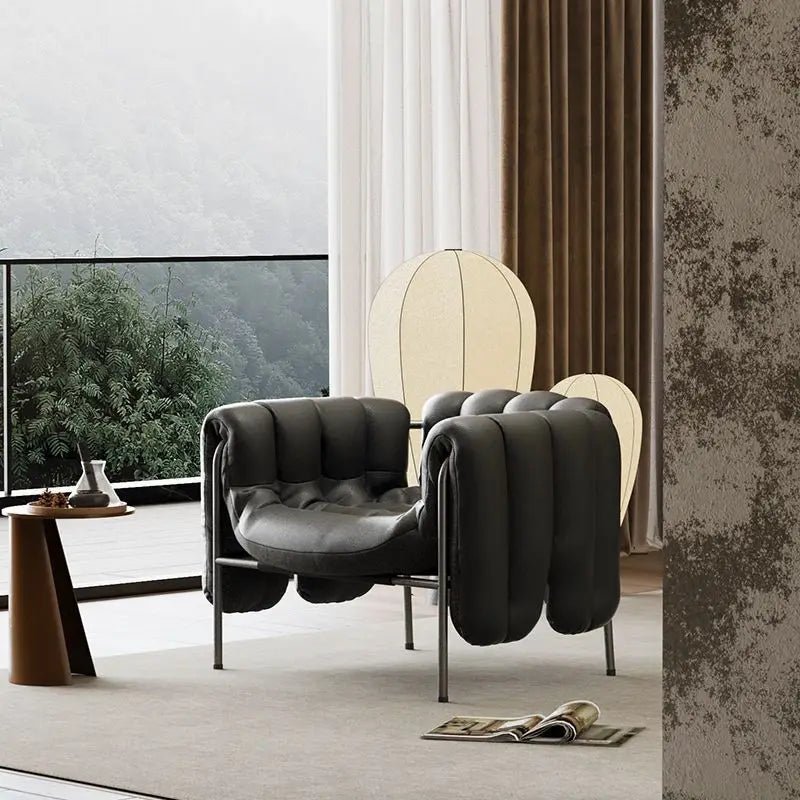 MOMO Light Luxury Sofa Chair Designer Retro Modern Living Room Balcony Lazy Lounge Chair Leisure Senior Leisure Chair - PatioLix