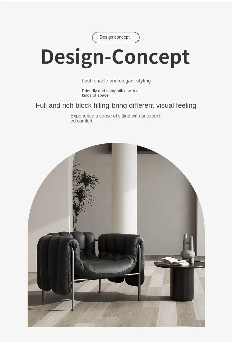 MOMO Light Luxury Sofa Chair Designer Retro Modern Living Room Balcony Lazy Lounge Chair Leisure Senior Leisure Chair - PatioLix