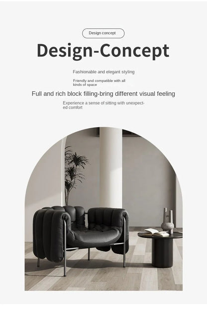 MOMO Light Luxury Sofa Chair Designer Retro Modern Living Room Balcony Lazy Lounge Chair Leisure Senior Leisure Chair - PatioLix