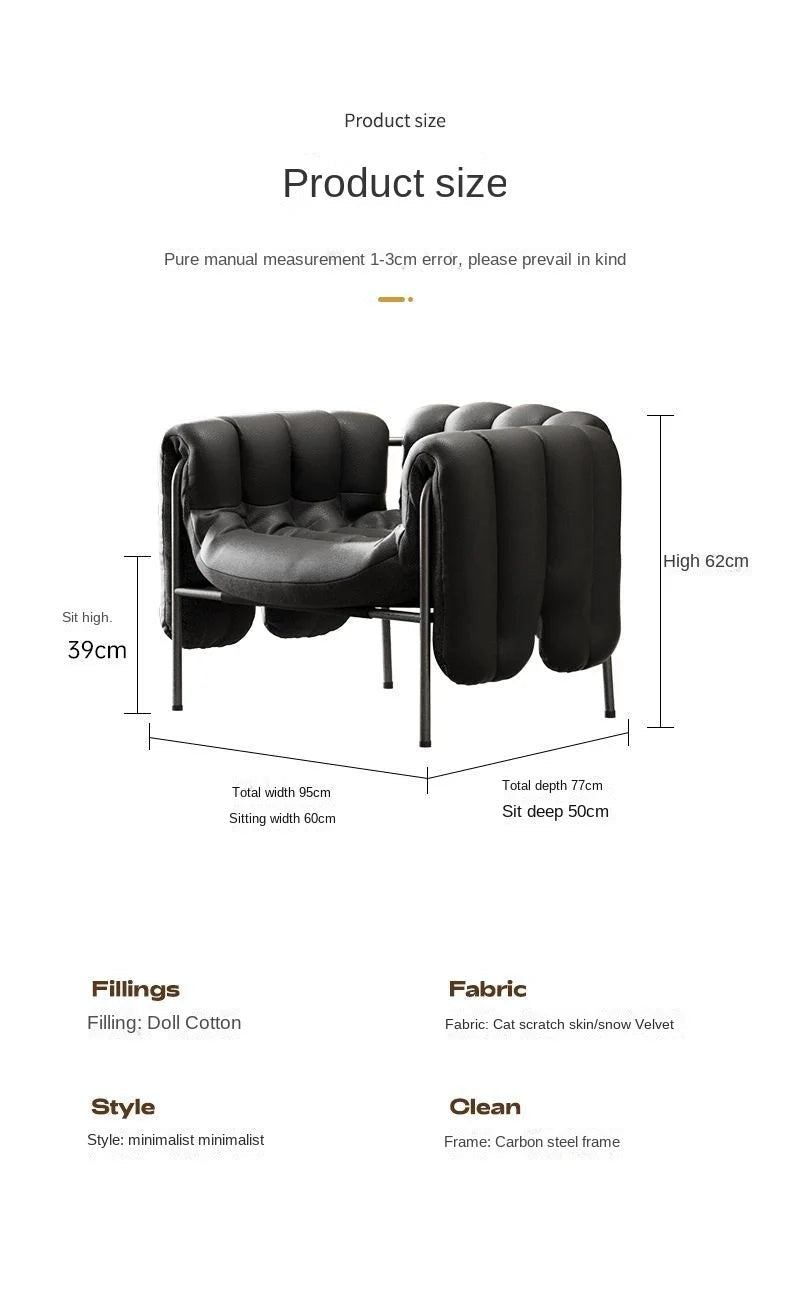 MOMO Light Luxury Sofa Chair Designer Retro Modern Living Room Balcony Lazy Lounge Chair Leisure Senior Leisure Chair - PatioLix