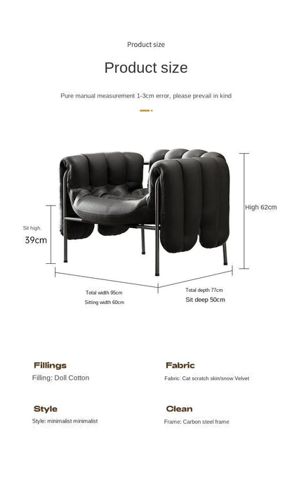 MOMO Light Luxury Sofa Chair Designer Retro Modern Living Room Balcony Lazy Lounge Chair Leisure Senior Leisure Chair - PatioLix