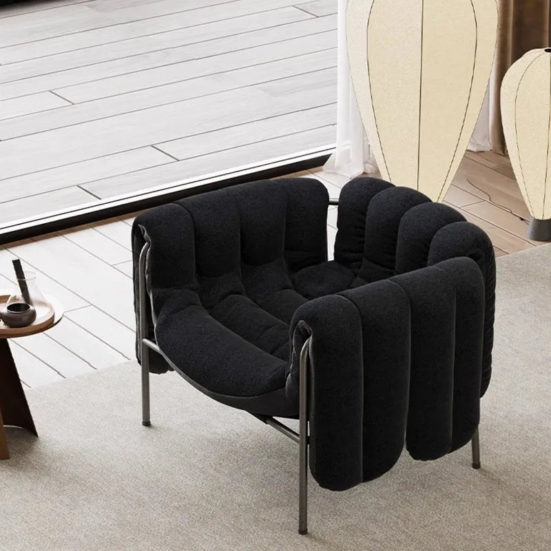 MOMO Light Luxury Sofa Chair Designer Retro Modern Living Room Balcony Lazy Lounge Chair Leisure Senior Leisure Chair - PatioLix