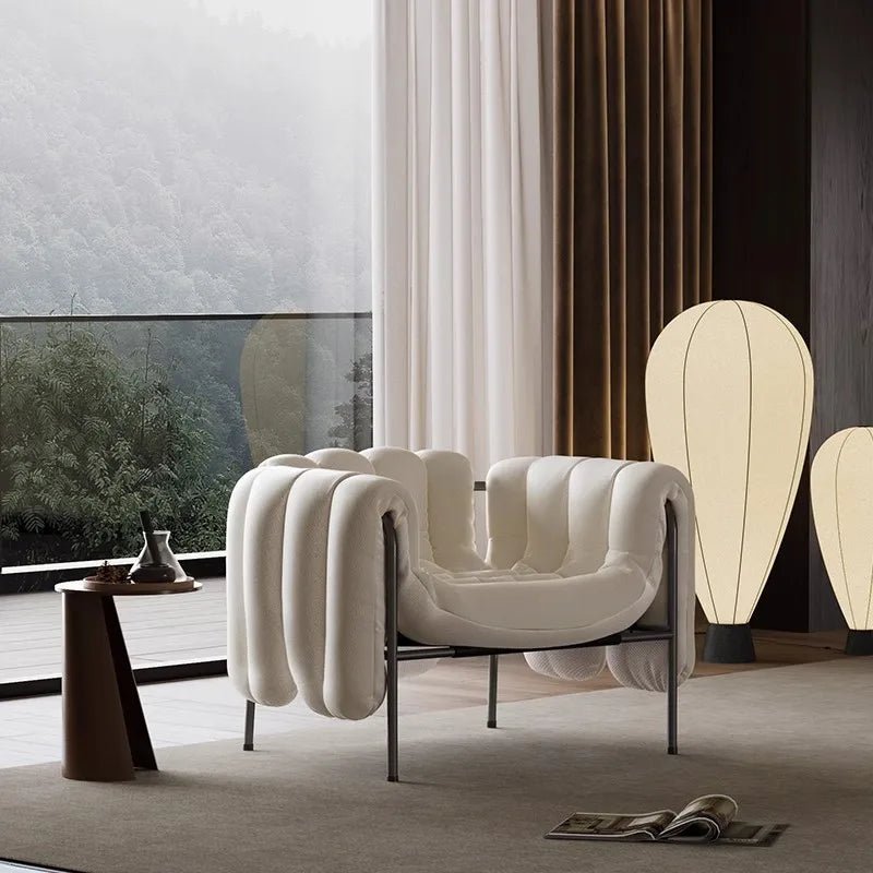 MOMO Light Luxury Sofa Chair Designer Retro Modern Living Room Balcony Lazy Lounge Chair Leisure Senior Leisure Chair - PatioLix