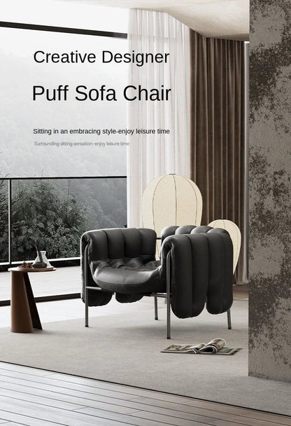 MOMO Light Luxury Sofa Chair Designer Retro Modern Living Room Balcony Lazy Lounge Chair Leisure Senior Leisure Chair - PatioLix