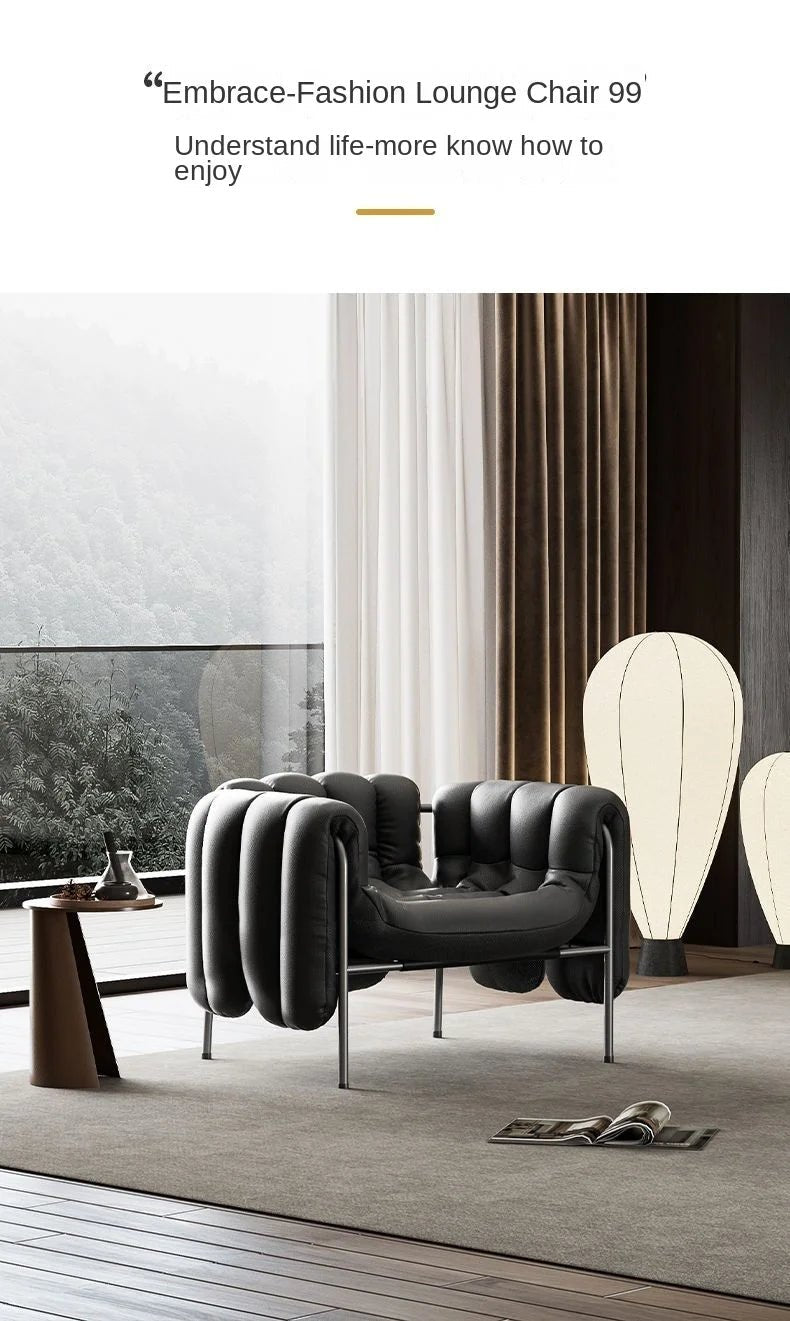 MOMO Light Luxury Sofa Chair Designer Retro Modern Living Room Balcony Lazy Lounge Chair Leisure Senior Leisure Chair - PatioLix