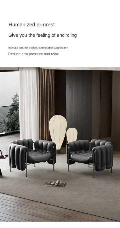 MOMO Light Luxury Sofa Chair Designer Retro Modern Living Room Balcony Lazy Lounge Chair Leisure Senior Leisure Chair - PatioLix