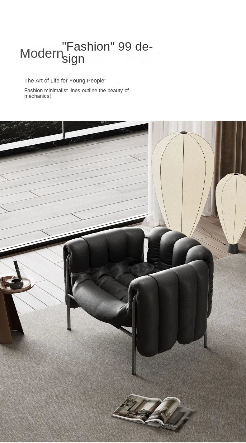 MOMO Light Luxury Sofa Chair Designer Retro Modern Living Room Balcony Lazy Lounge Chair Leisure Senior Leisure Chair - PatioLix