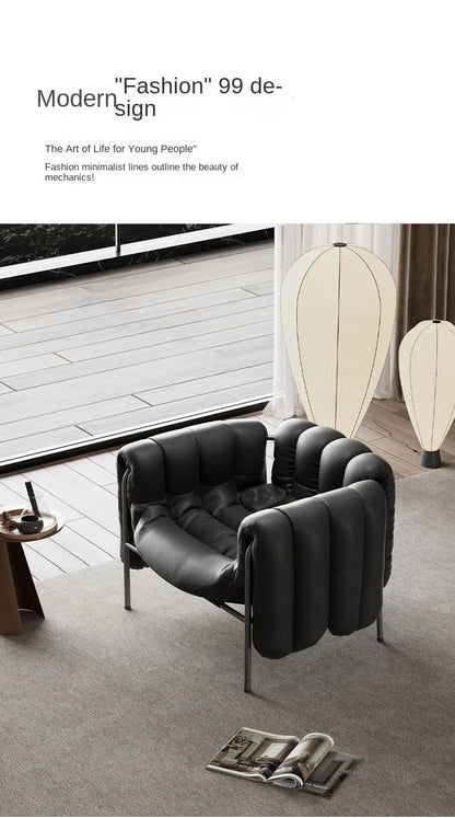 MOMO Light Luxury Sofa Chair Designer Retro Modern Living Room Balcony Lazy Lounge Chair Leisure Senior Leisure Chair - PatioLix