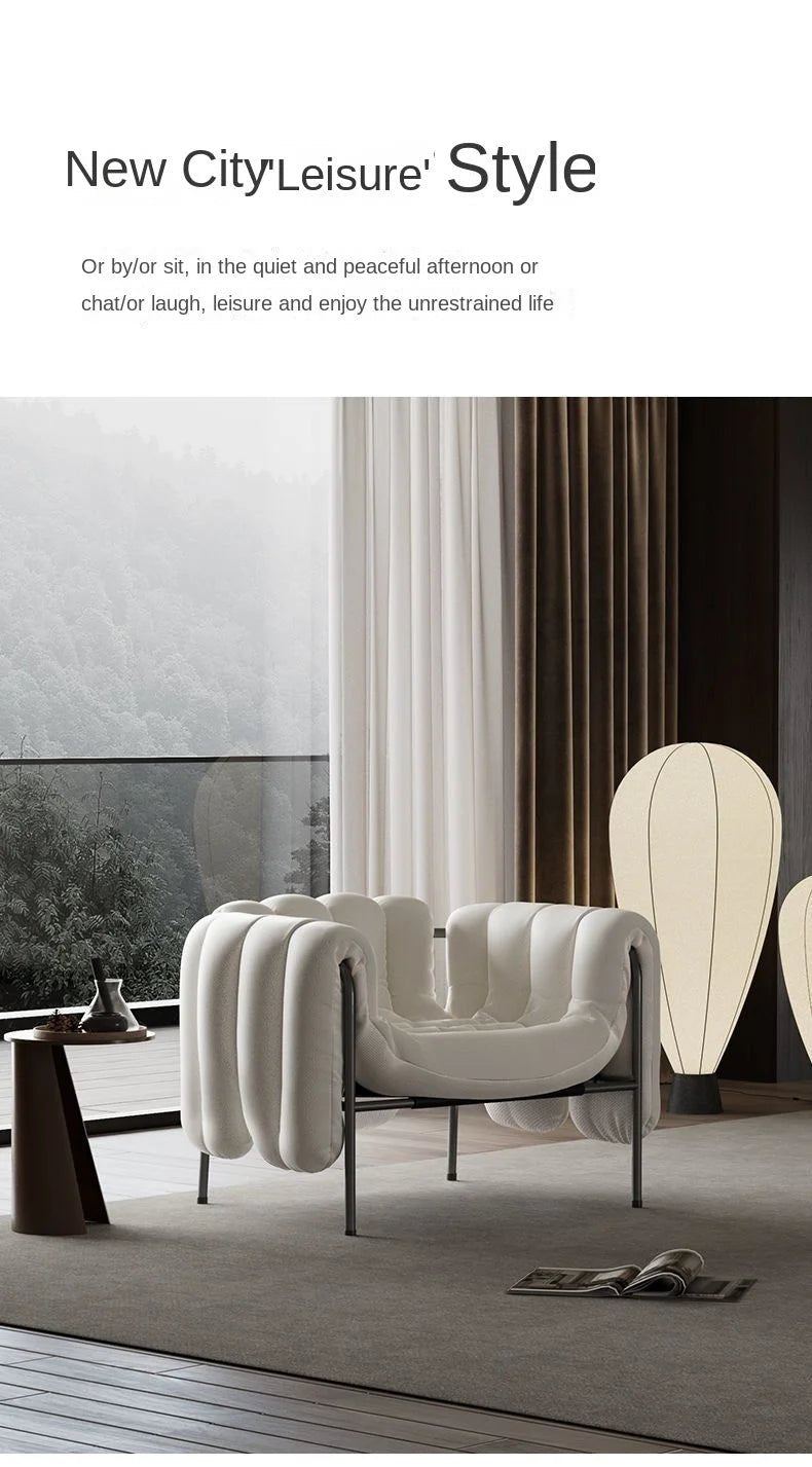 MOMO Light Luxury Sofa Chair Designer Retro Modern Living Room Balcony Lazy Lounge Chair Leisure Senior Leisure Chair - PatioLix