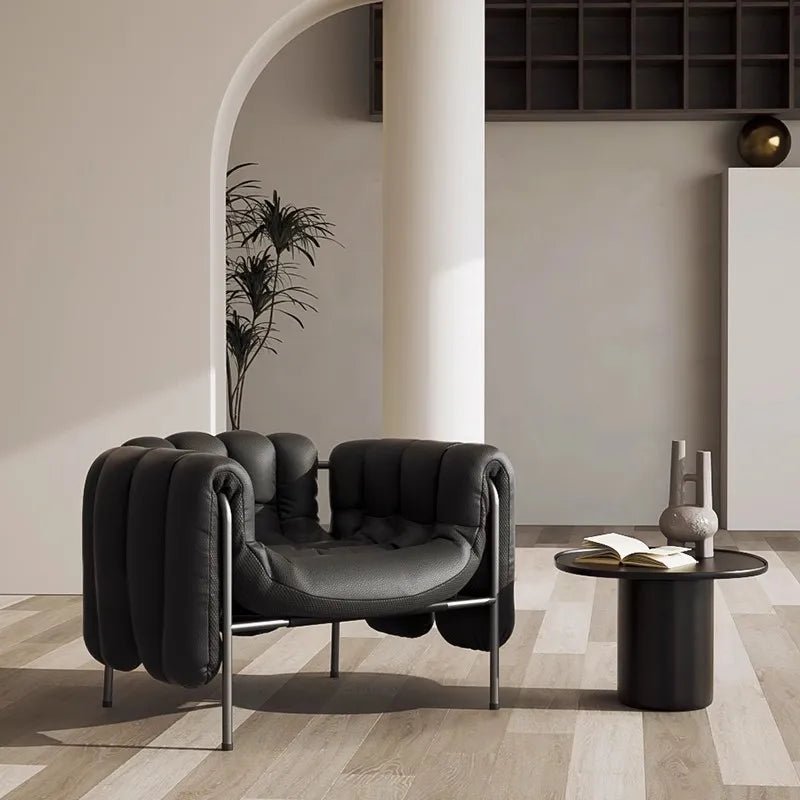 MOMO Light Luxury Sofa Chair Designer Retro Modern Living Room Balcony Lazy Lounge Chair Leisure Senior Leisure Chair - PatioLix