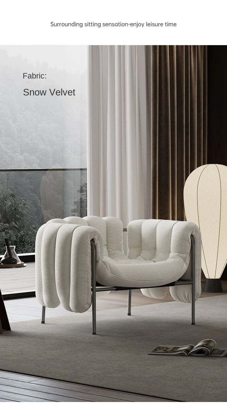 MOMO Light Luxury Sofa Chair Designer Retro Modern Living Room Balcony Lazy Lounge Chair Leisure Senior Leisure Chair - PatioLix