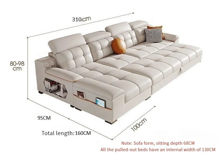 Multifunctional Folding Sofa Bed Convertible Extendable for Dining Bedroom Detachable Washable for Small Living Room - PatioLix