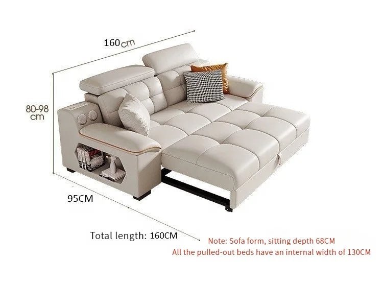 Multifunctional Folding Sofa Bed Convertible Extendable for Dining Bedroom Detachable Washable for Small Living Room - PatioLix