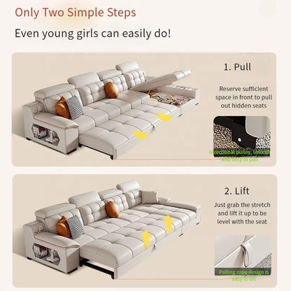 Multifunctional Folding Sofa Bed Convertible Extendable for Dining Bedroom Detachable Washable for Small Living Room - PatioLix