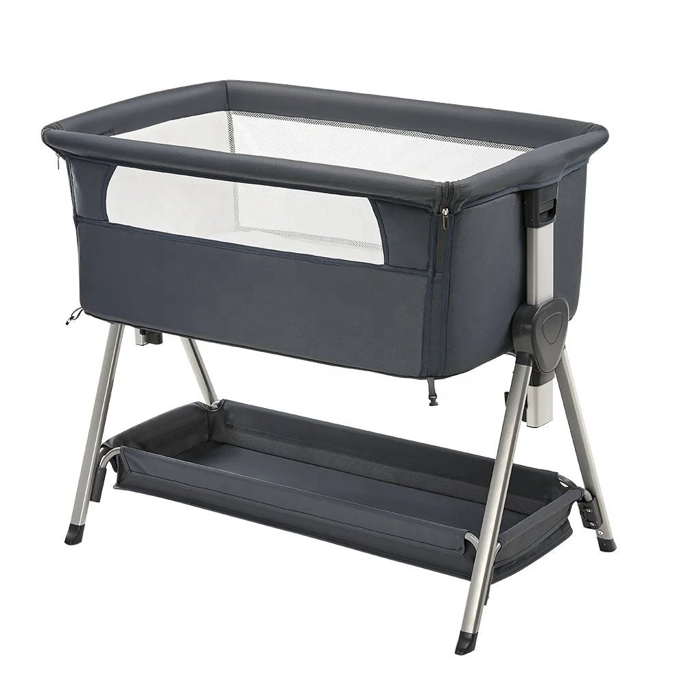 Newborn Portable Baby Crib Playpen Bedside Cot Pastoral Style Solid Woven 100% Polyester All - Season Customizable P - 800 - PatioLix