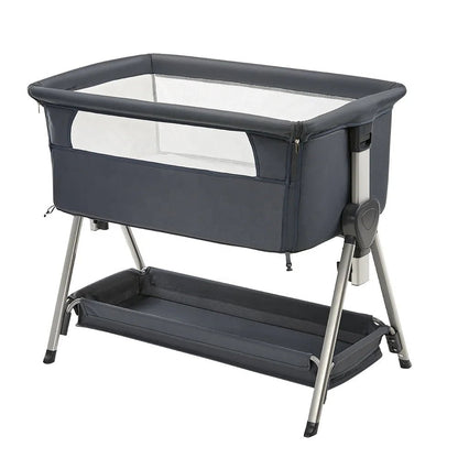 Newborn Portable Baby Crib Playpen Bedside Cot Pastoral Style Solid Woven 100% Polyester All - Season Customizable P - 800 - PatioLix