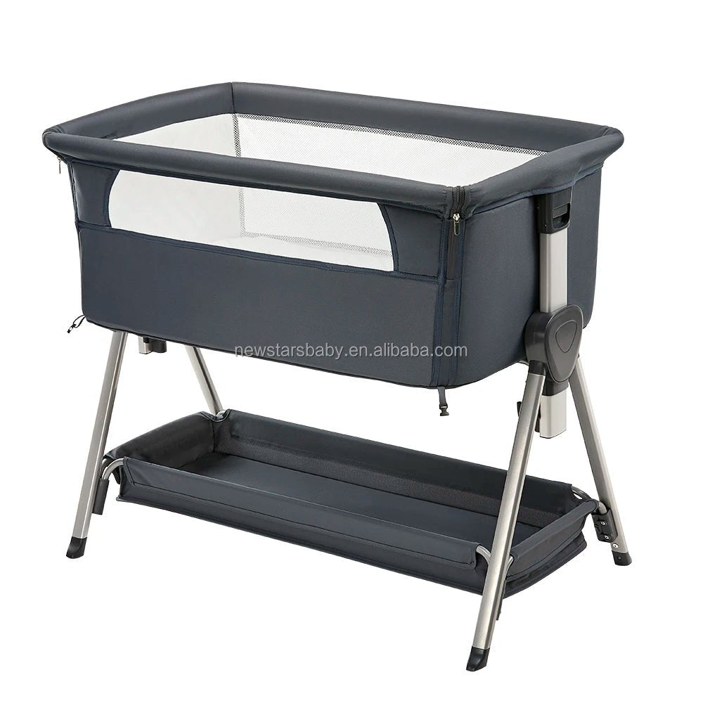 Newborn Portable Baby Crib Playpen Bedside Cot Pastoral Style Solid Woven 100% Polyester All - Season Customizable P - 800 - PatioLix