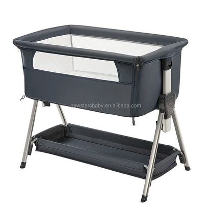 Newborn Portable Baby Crib Playpen Bedside Cot Pastoral Style Solid Woven 100% Polyester All - Season Customizable P - 800 - PatioLix