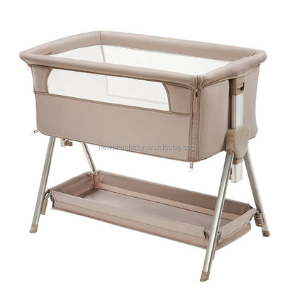 Newborn Portable Baby Crib Playpen Bedside Cot Pastoral Style Solid Woven 100% Polyester All - Season Customizable P - 800 - PatioLix