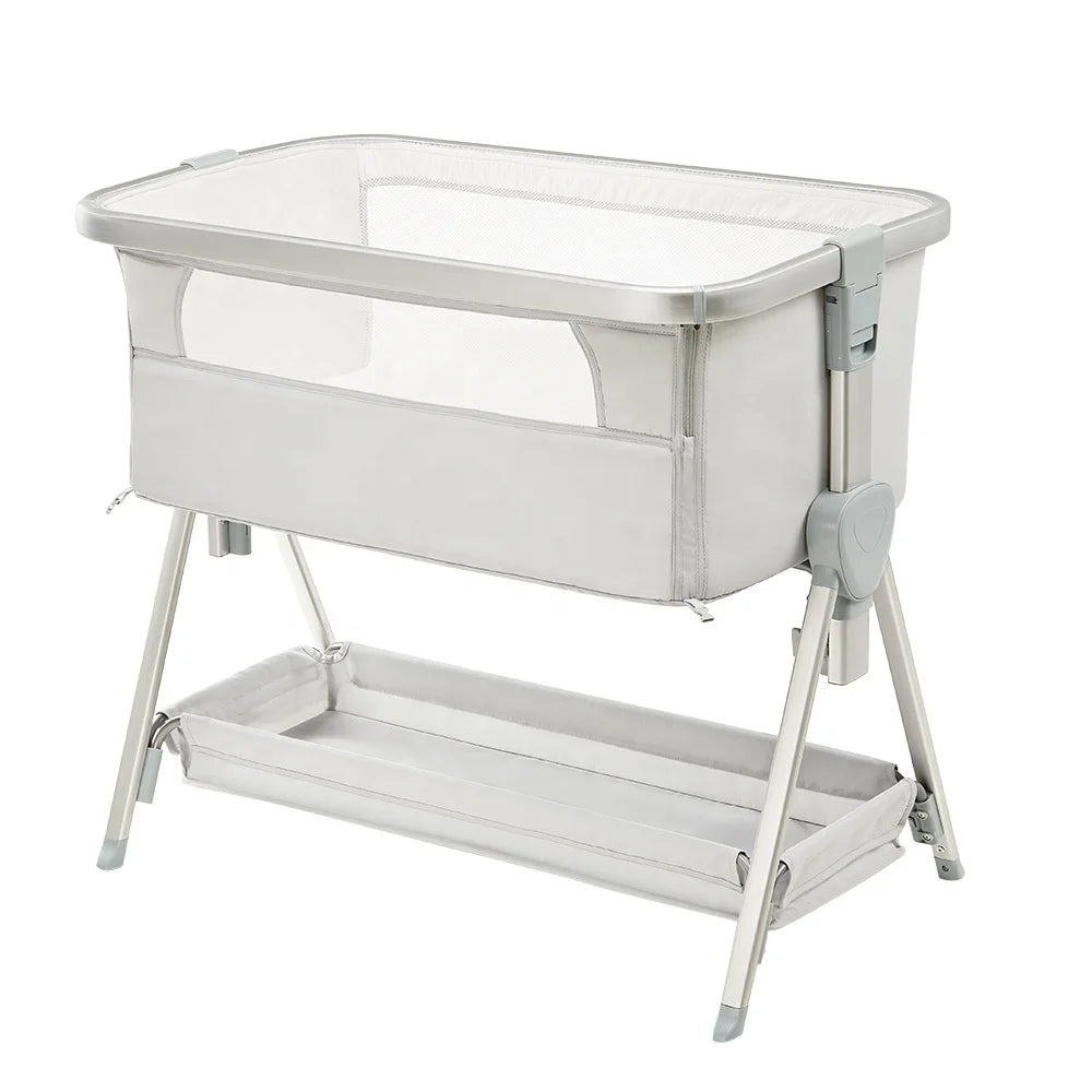 Newborn Portable Baby Crib Playpen Bedside Cot Pastoral Style Solid Woven 100% Polyester All - Season Customizable P - 800 - PatioLix