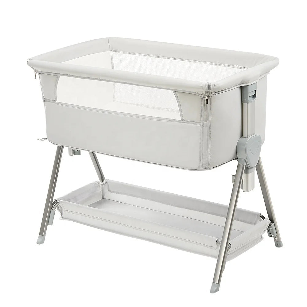 Newborn Portable Baby Crib Playpen Bedside Cot Pastoral Style Solid Woven 100% Polyester All - Season Customizable P - 800 - PatioLix