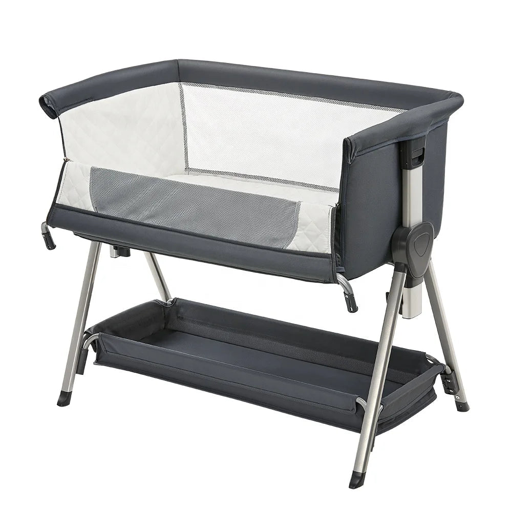 Newborn Portable Baby Crib Playpen Bedside Cot Pastoral Style Solid Woven 100% Polyester All - Season Customizable P - 800 - PatioLix