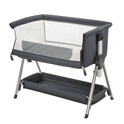Newborn Portable Baby Crib Playpen Bedside Cot Pastoral Style Solid Woven 100% Polyester All - Season Customizable P - 800 - PatioLix