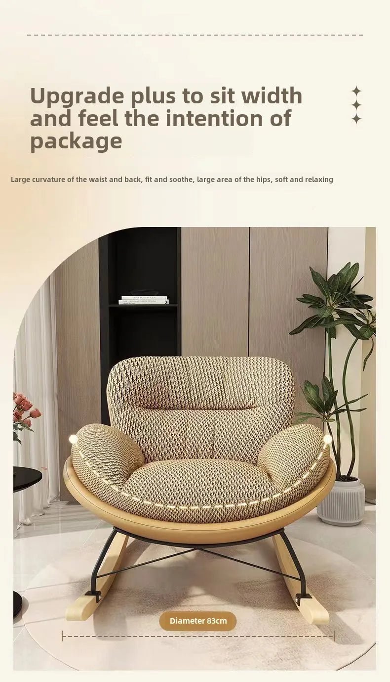 Nordic Home Single Recliner Chair Light Luxury Living Room Sofa Bedroom Lazy Chair Simple Balcony Rocking Chair - PatioLix