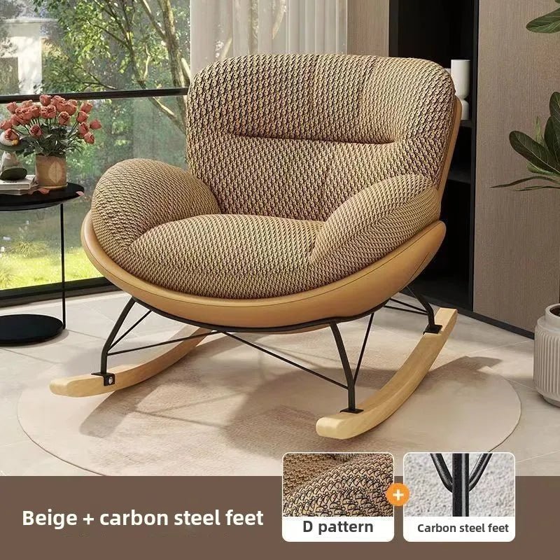 Nordic Home Single Recliner Chair Light Luxury Living Room Sofa Bedroom Lazy Chair Simple Balcony Rocking Chair - PatioLix